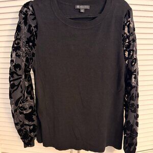 Black, Sheer Sleeve Large Light I.N.C. Sweater